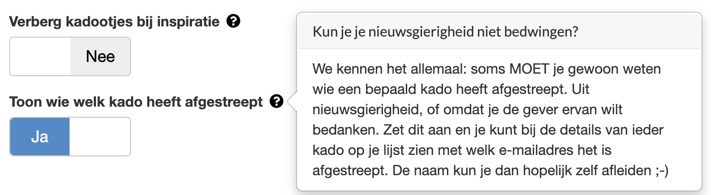 Bekijken wie wat heeft afgestreept